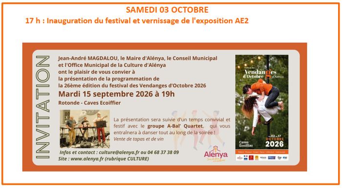 Festival des Vendanges d'Octobre - Inauguration et vernissage exposition AE2