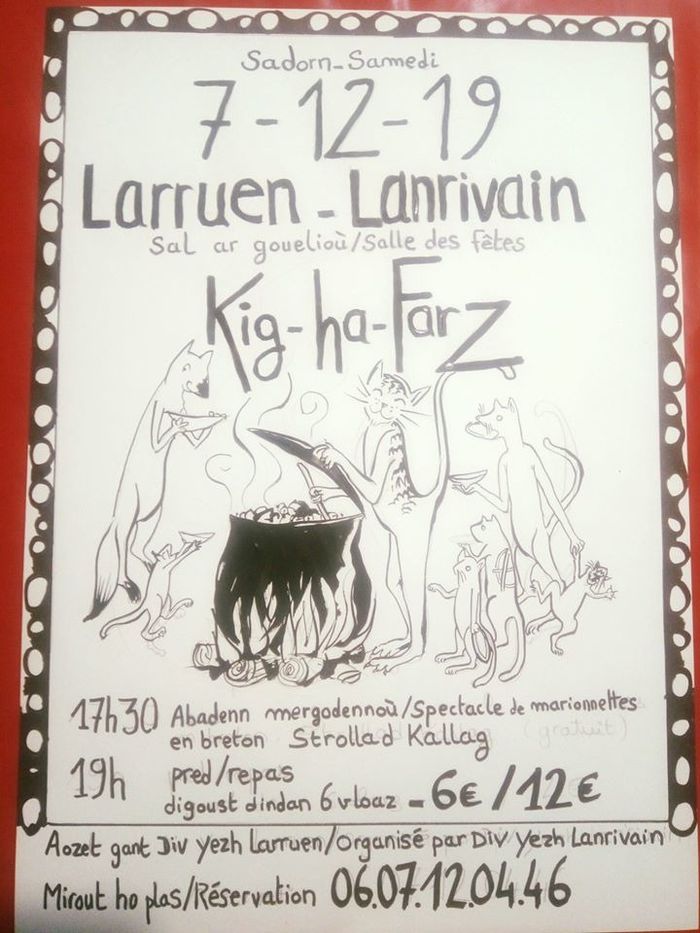 Kig ha farz et spectacle de marionnettes en breton à Lanrivain