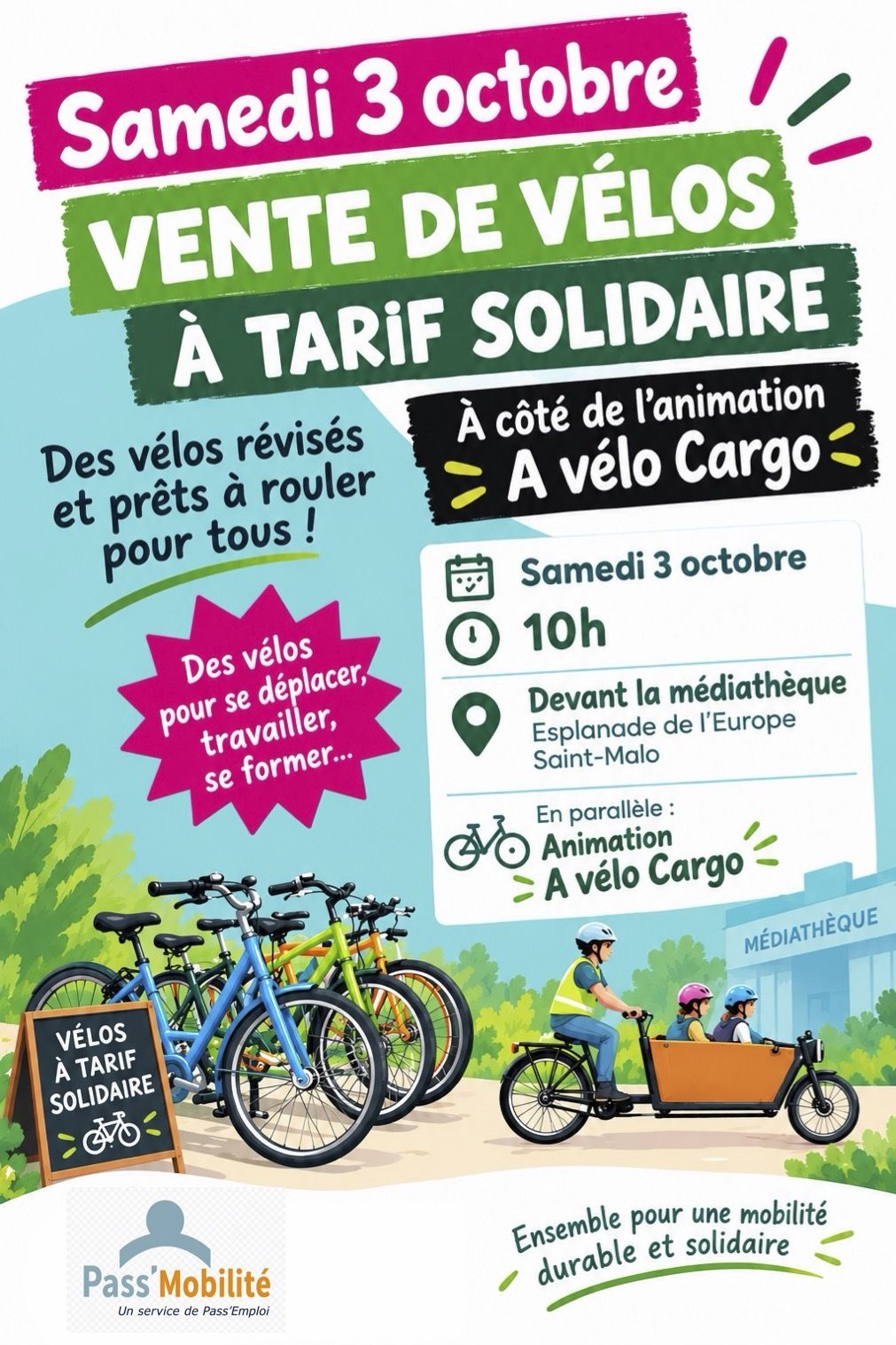 Vente de vélos à tarif solidaire