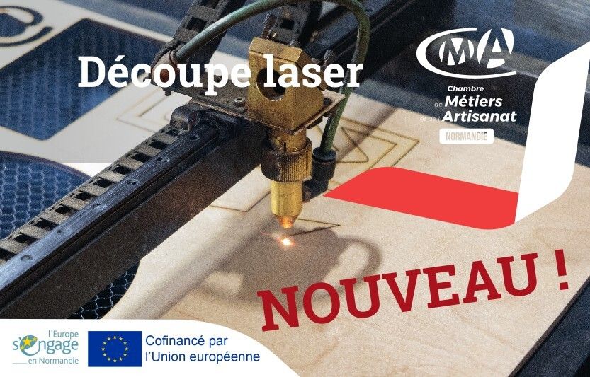 Atelier découverte de la découpe et gravure laser à la CMA Normandie à Coutances (50)
