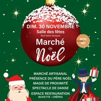 Marché de Noël, danseuses et magicien