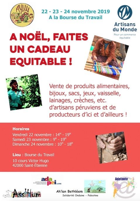 (achat solidaire) A Noël, faites un cadeau équitable ! avec Artisans du Monde à la Bourse du Travail