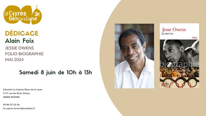 Dédicace d'Alain Foix pour la sortie de sa biographie de Jessie Owens