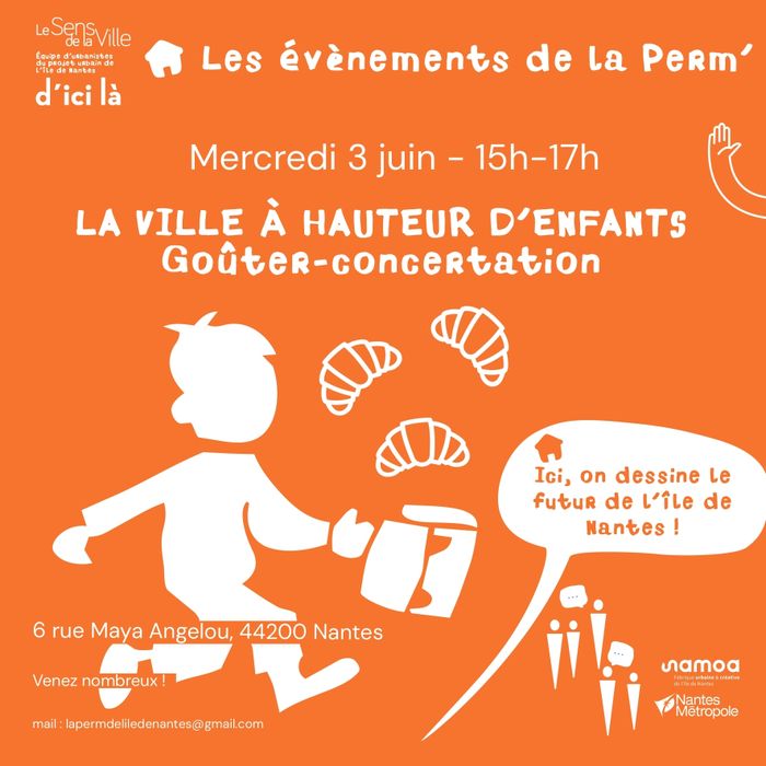 Goûter-concertation : “la ville à hauteur d’enfant”