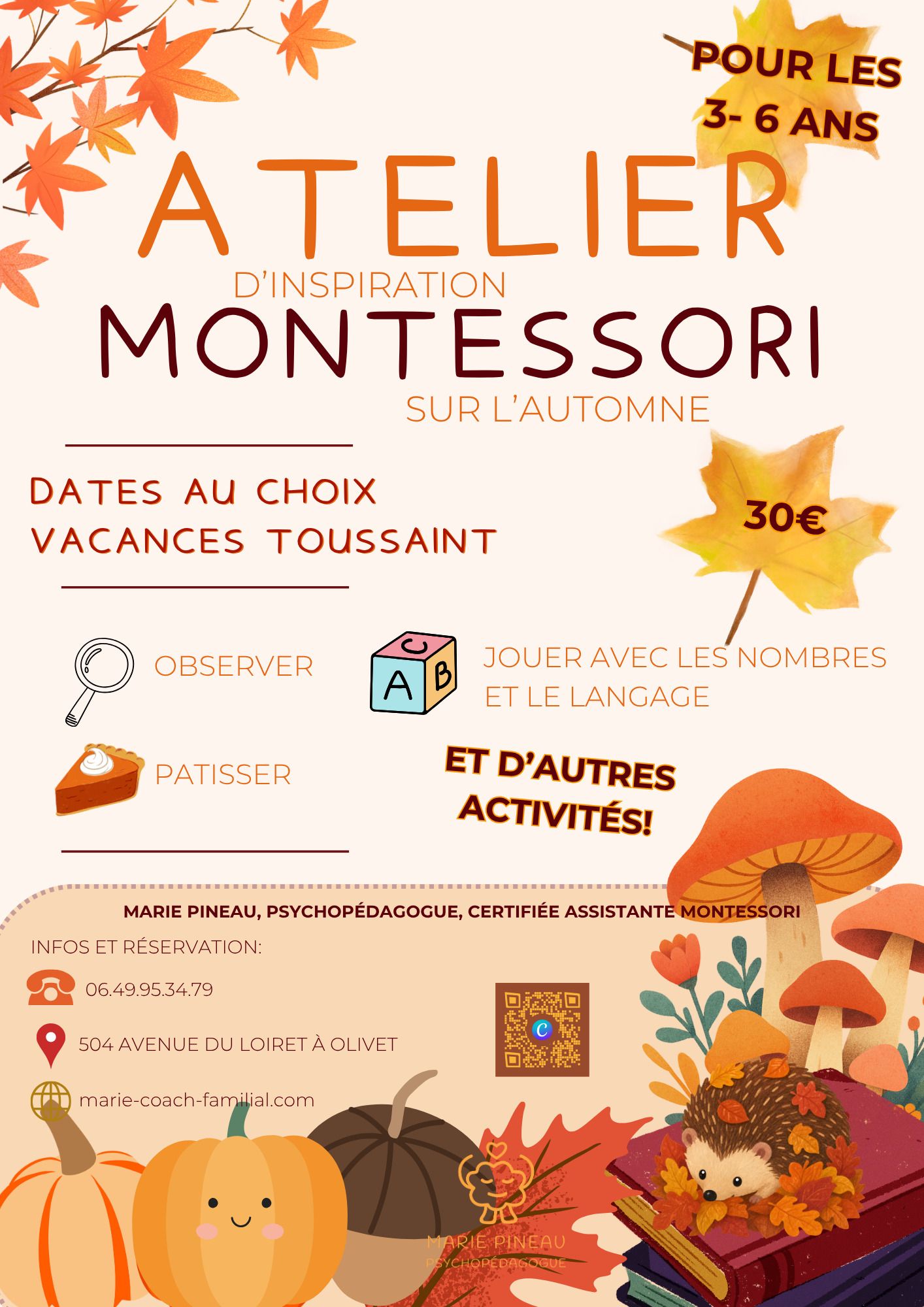 Les ateliers de l'automne inspiration Montessori đ