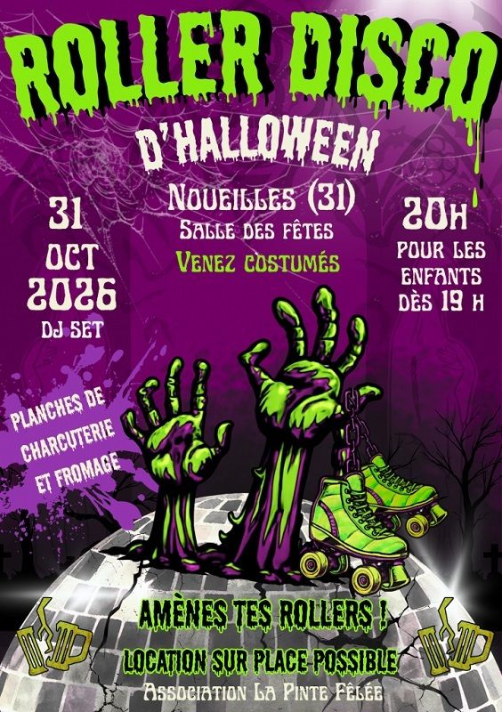 Soirée Roller-disco d'Halloween à Noueilles, avec la Pinte fêlée