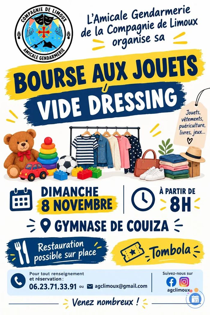 Vide dressing / bourse aux jouets par l'Amicale Gendarmerie