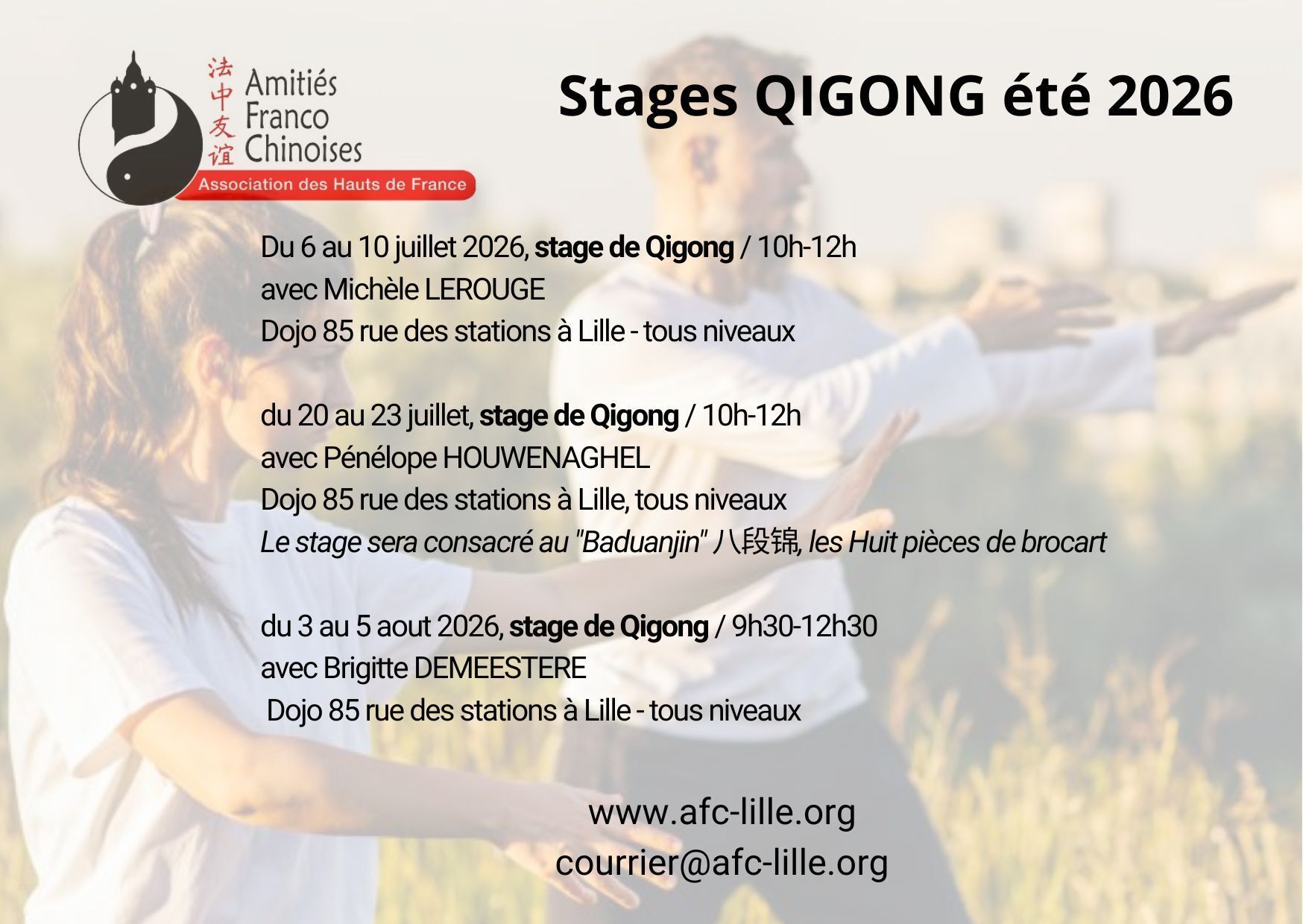 Stages Qigong été 2026