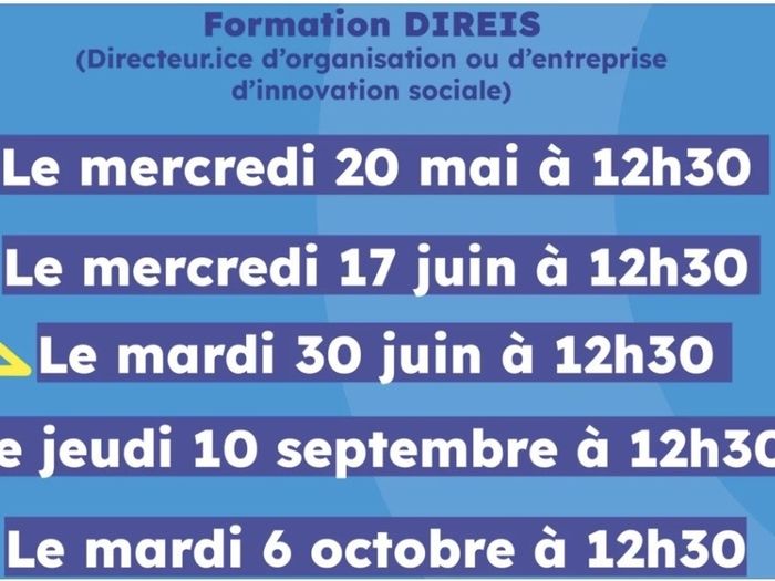 Les Webinaires d’Information - Directrice/Directeur d’Organisation ou d’Entreprise d’Innovation Sociale (DIREIS)