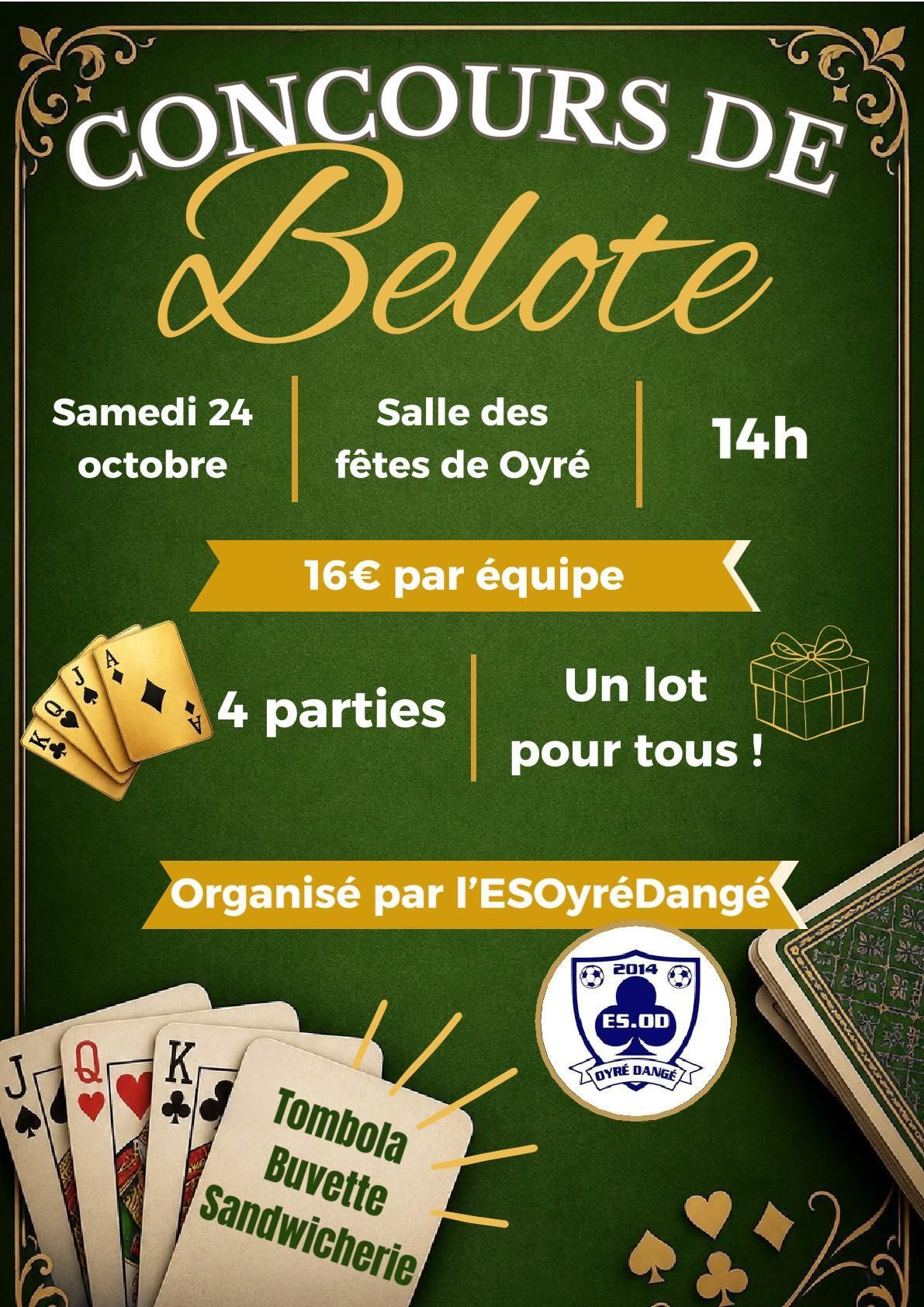 CONCOURS DE BELOTE - LE 24/10 - ESOD FOOT