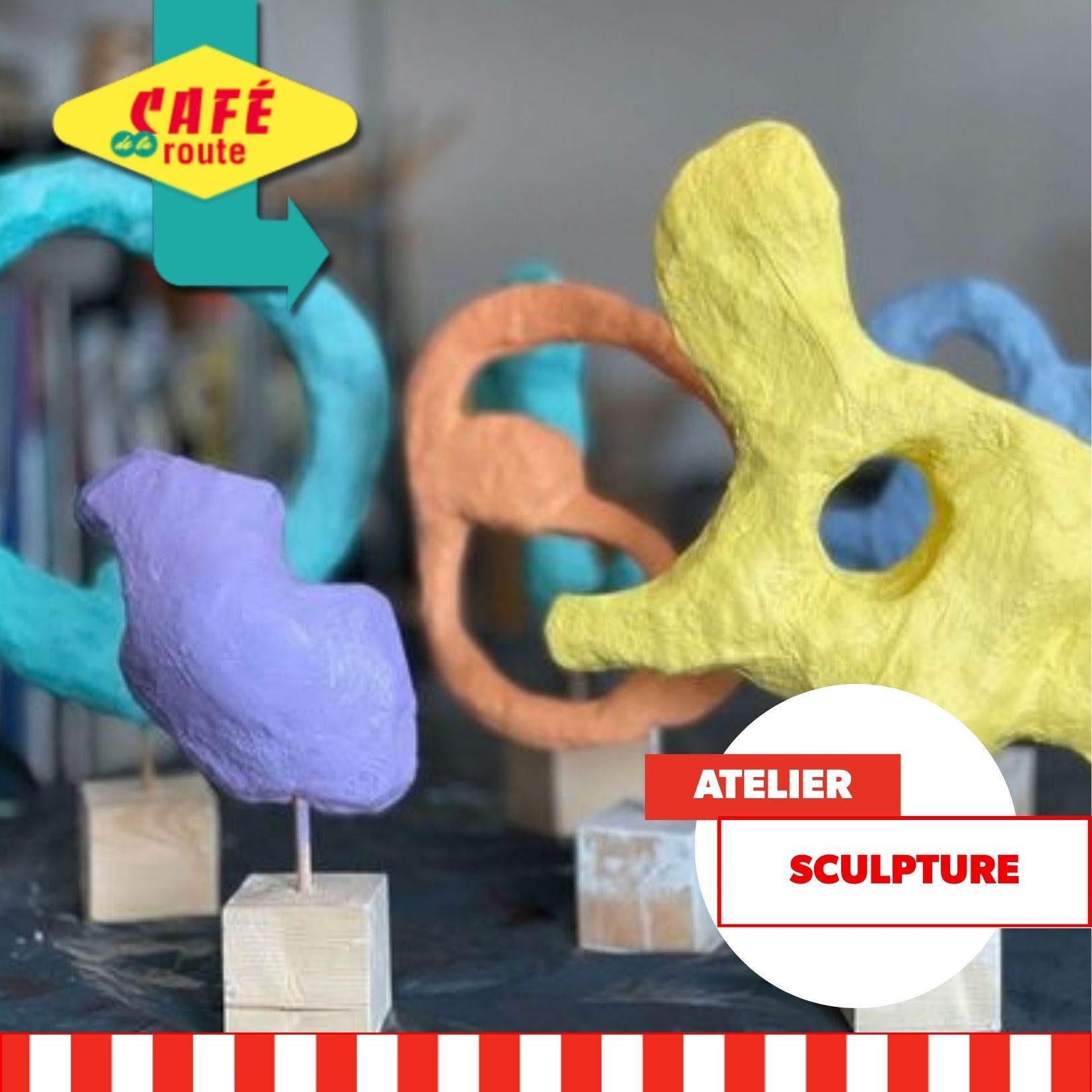 🎨 Atelier sculpture – Parents & enfants – Inspiration Memphis