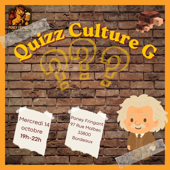 Quiz Culture G au Poney Fringant