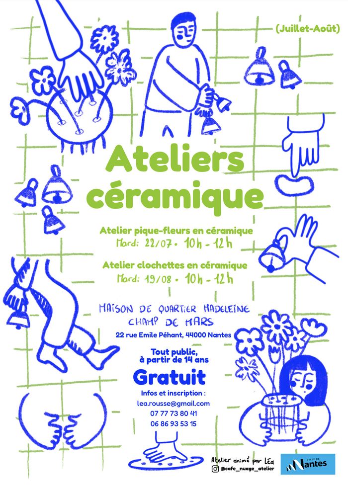 Atelier guirlande de clochettes en céramique