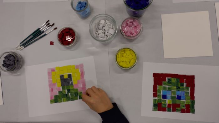 Atelier éclatée au sol, la mosaïque romaine