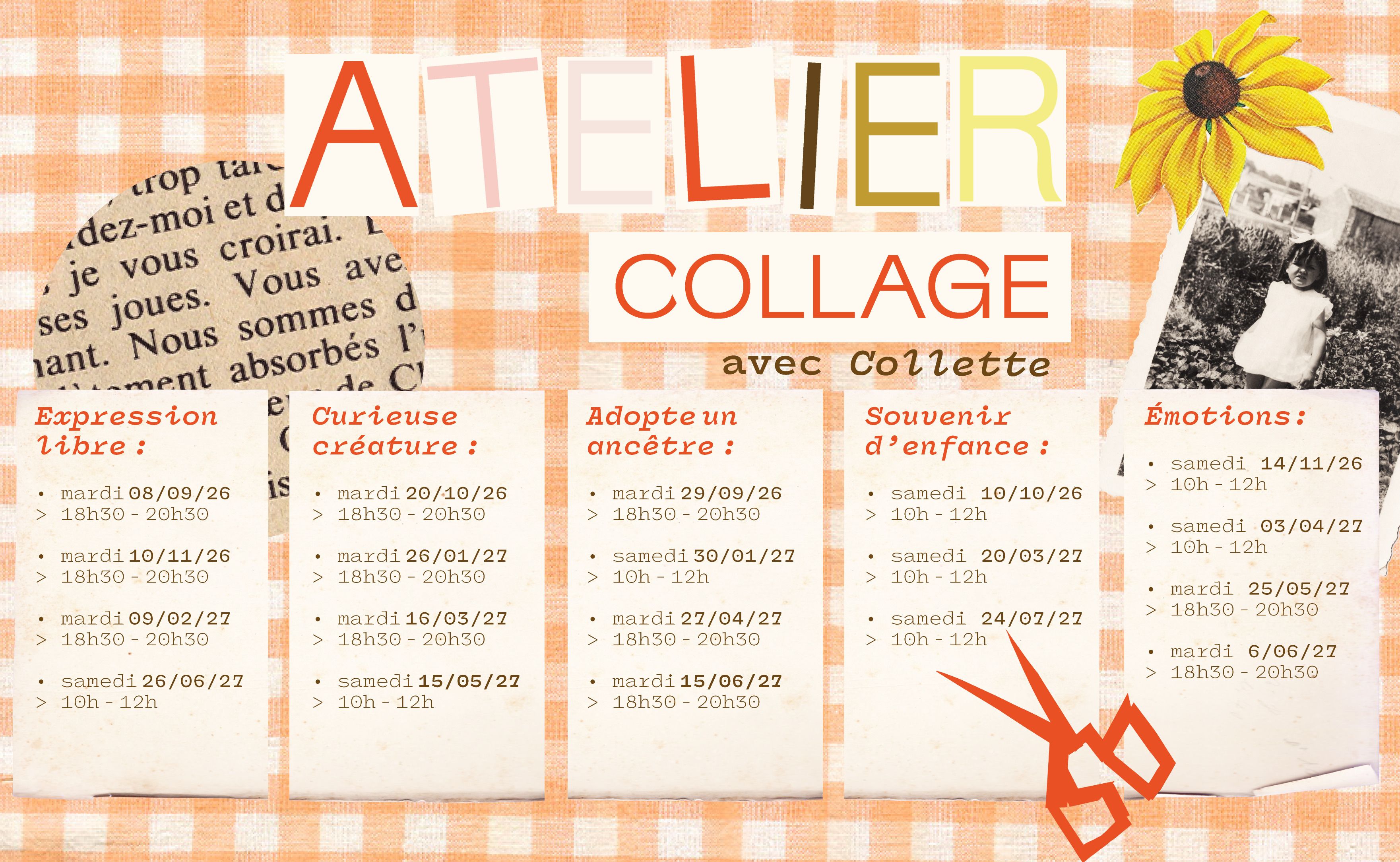 Ateliers de collage / Saison 26-27