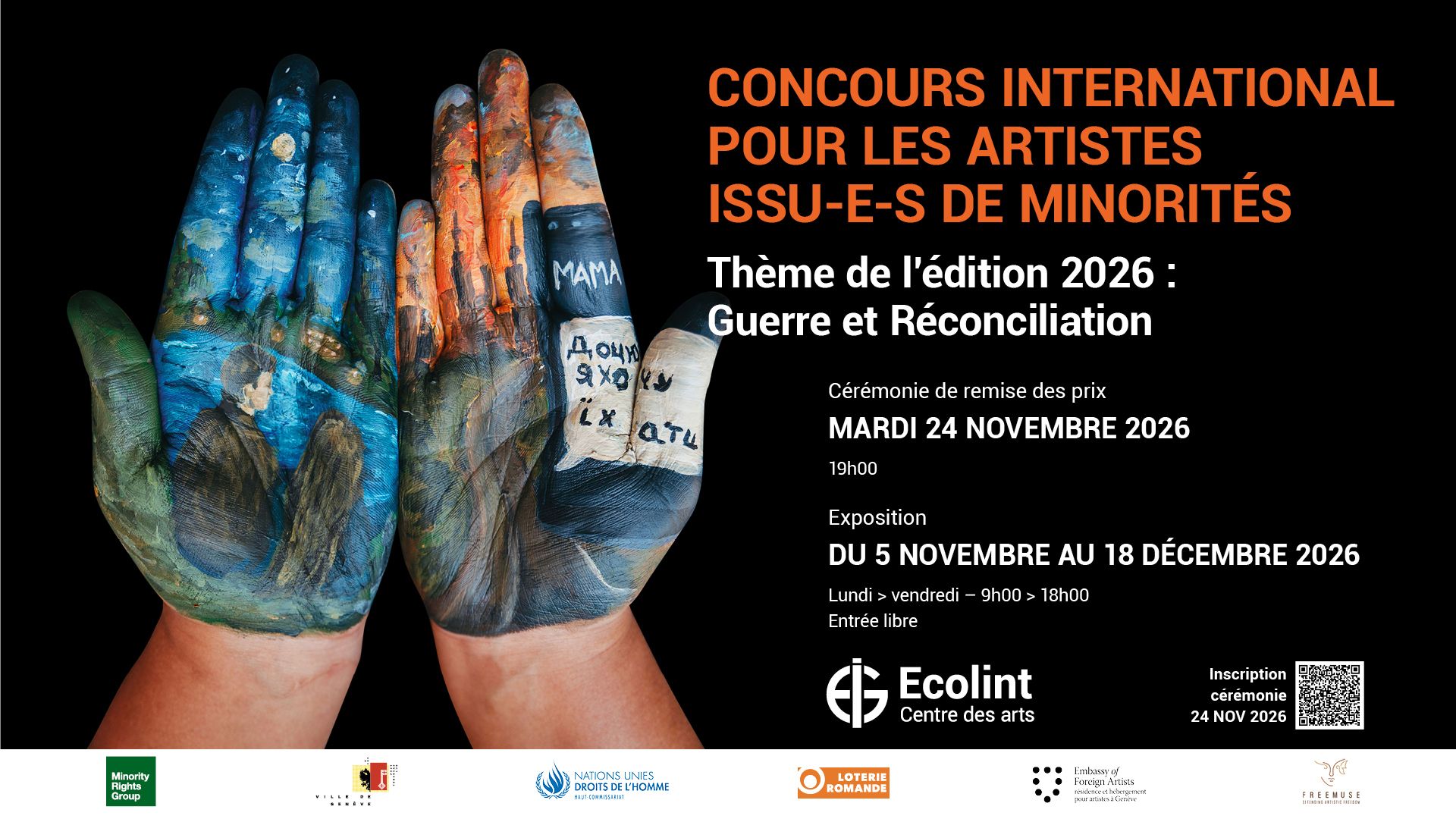 Cérémonie de Remise des Prix du Concours International pour les Artistes Issus de Minorités – Thème 2026 : “Guerre et Réconciliation”