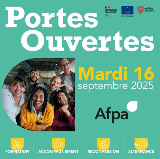 Venez à notre journée portes ouvertes (JPO) mardi 16 septembre 2025. Venez découvrir les dispositifs financés par la Région pour choisir la bonne formation et faire avancer votre projet professionnel.