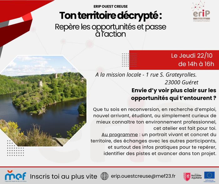 L'ERIP Ouest Creuse organise un atelier sur le marché du travail autour de Guéret.