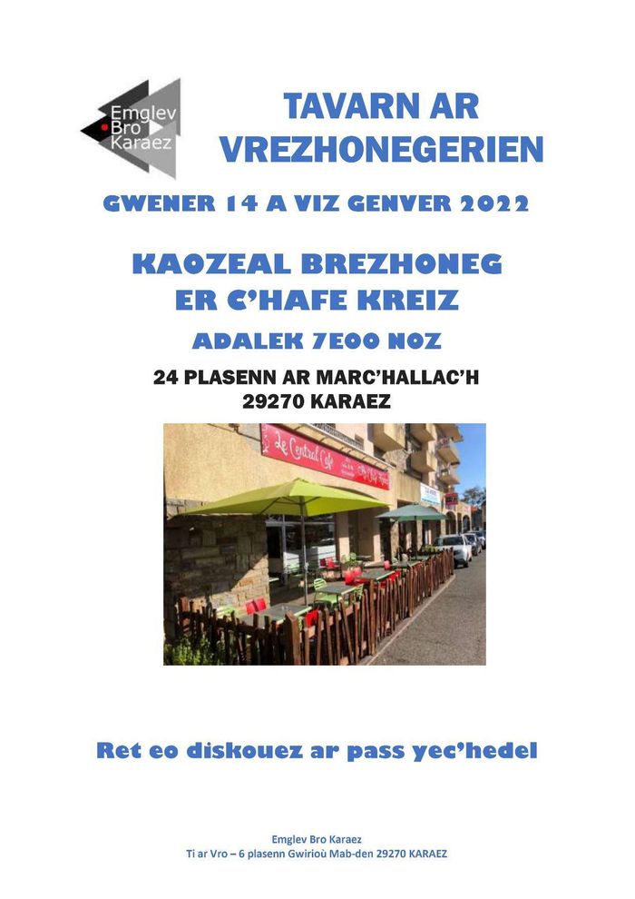 Bar des brittophones à Carhaix (ANNULÉ)