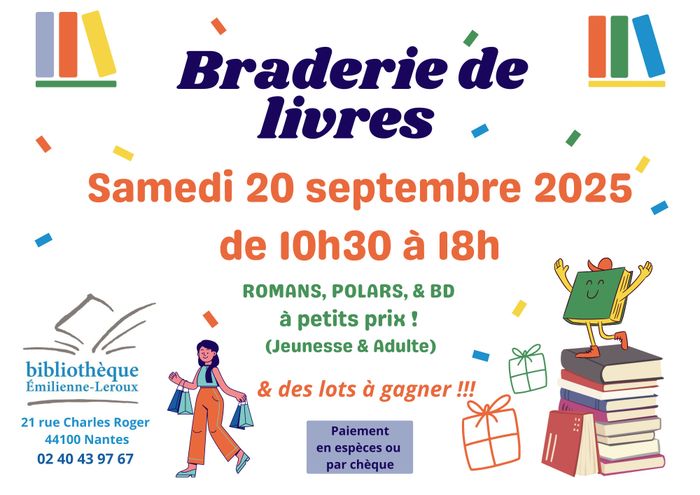 Braderie de Livres à la bibliothèque associative Emilienne-Leroux