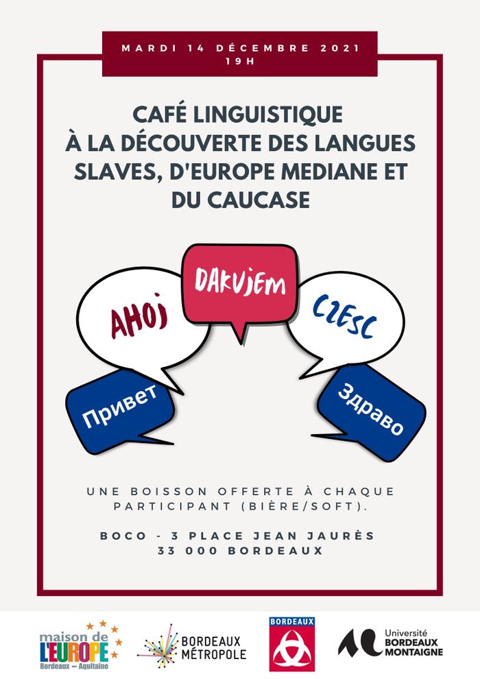 Café linguistique à la découverte des langues Slaves, d'Europe Médiane et du Caucase