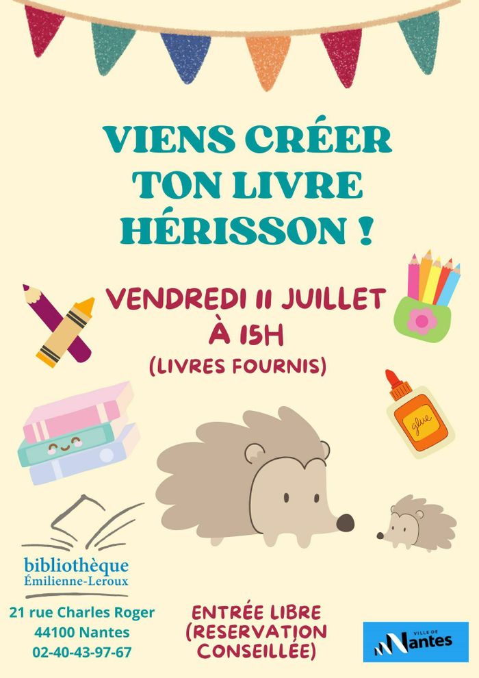 Viens créer ton livre hérisson !