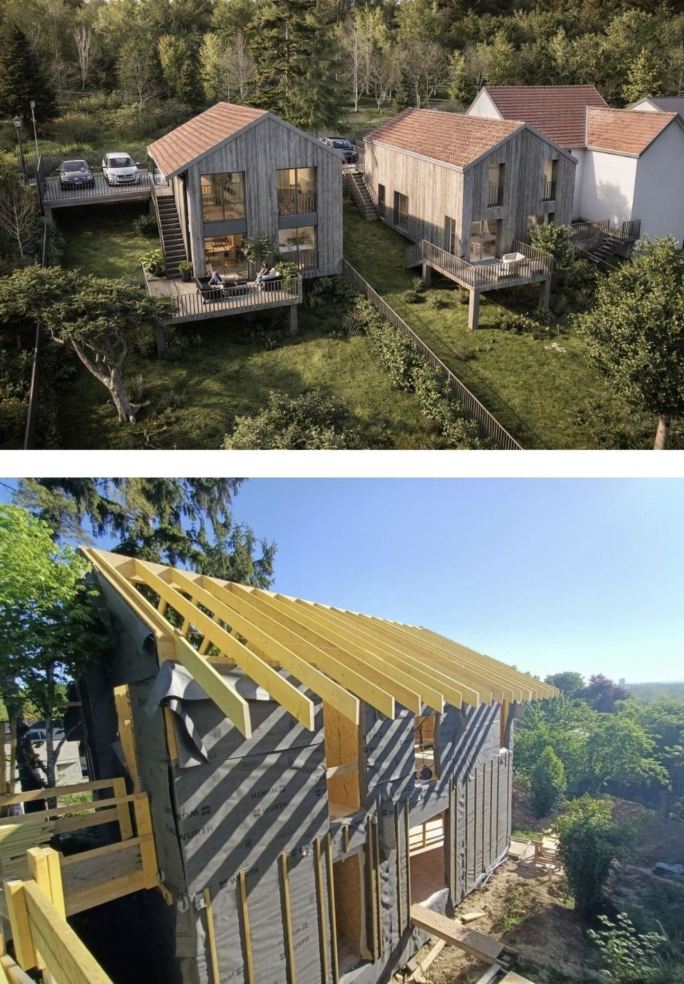 Visite de la maison bois dans la pente - Habiter Bois