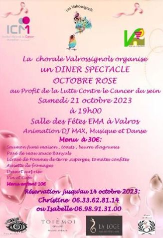 Soirée gala avec les Valrossignols au profit d'octobre rose