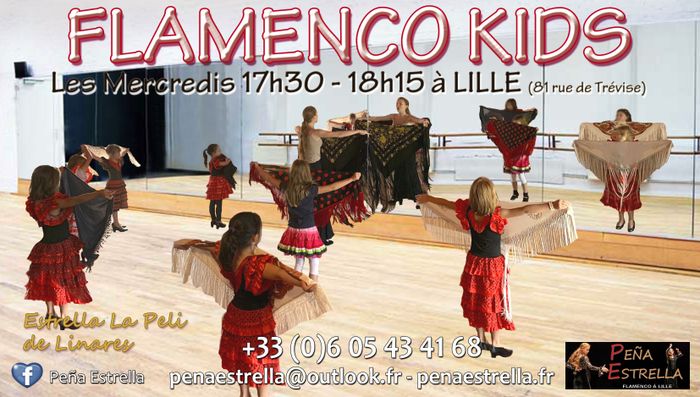 Affiche — Flamenco kids - Cours de  danse Flamenco pour enfants - Peña Estrella Flamenco à Lille