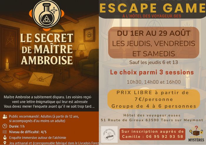 ESCAPE GAME à Tours Sur Meymont