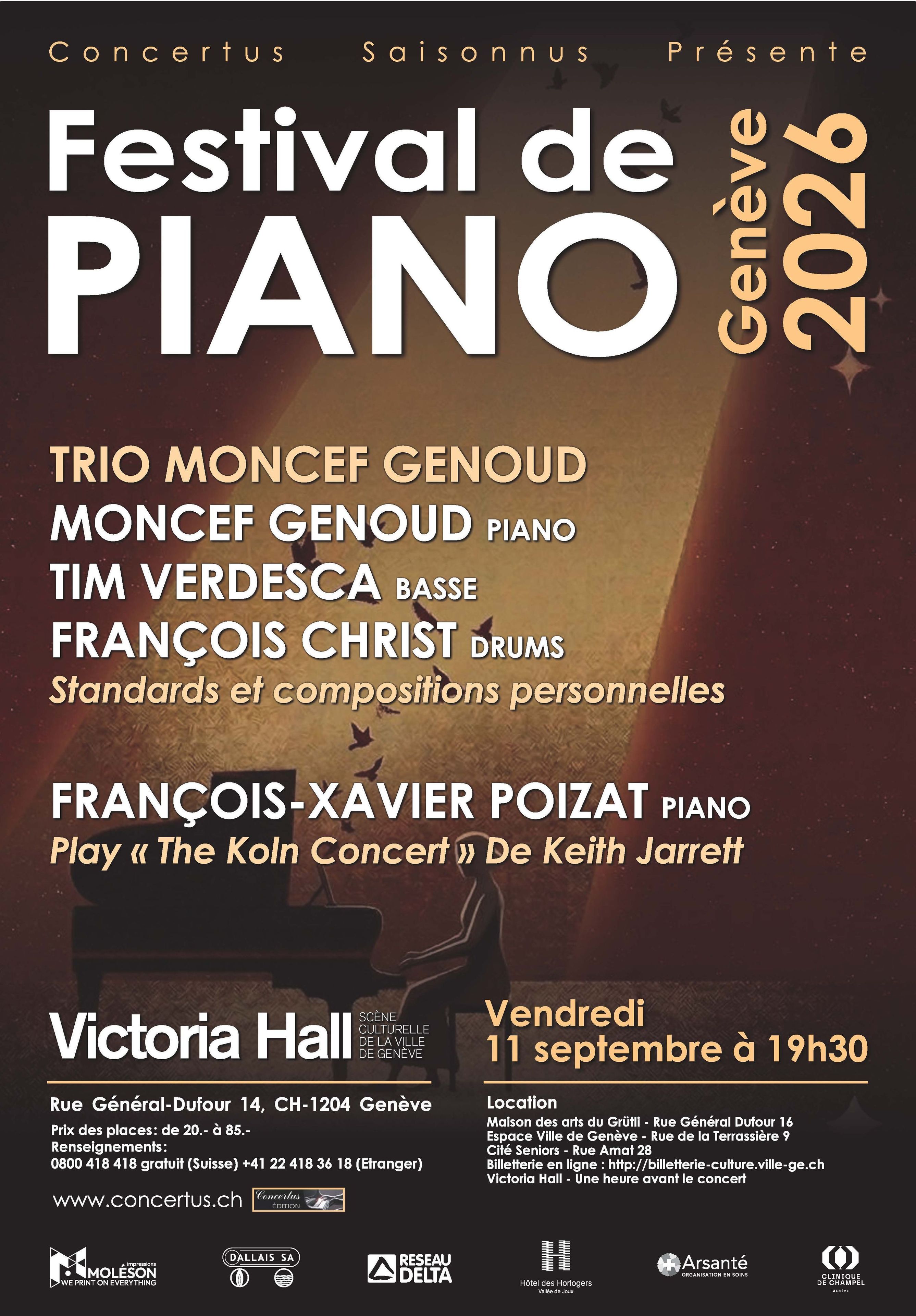 Festival de piano 2026: Trio Moncef Genoud et François-Xavier Poizat
