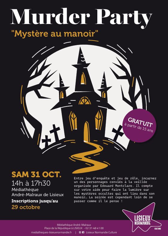 Murder Party à la médiathèque : Mystère au manoir