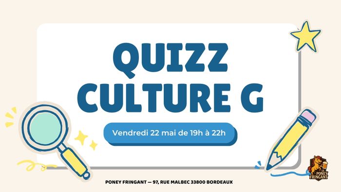 Quizz Culture G avec la Maison des Jeux