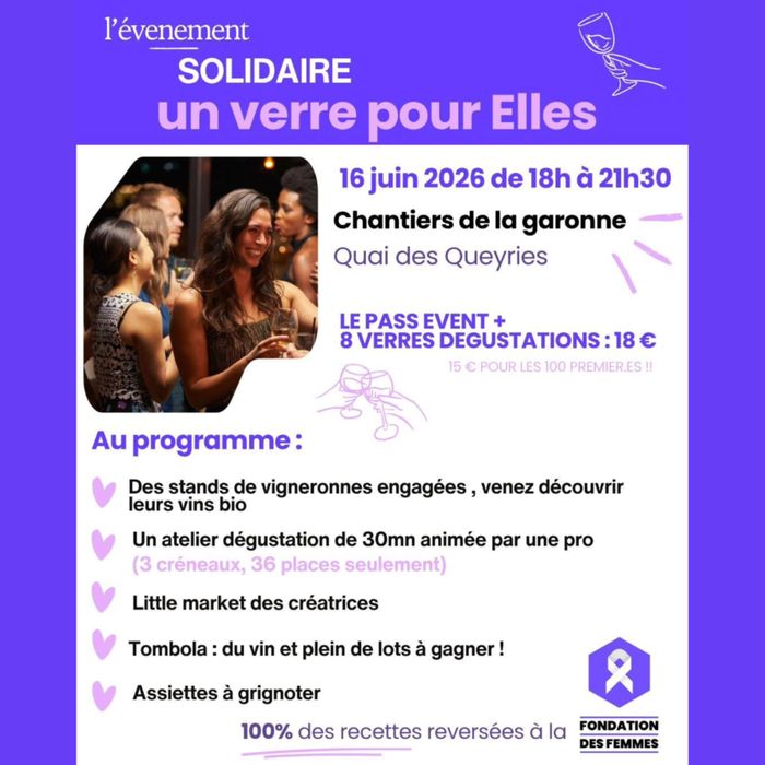 Événement solidaire "Un verre pour Elles"