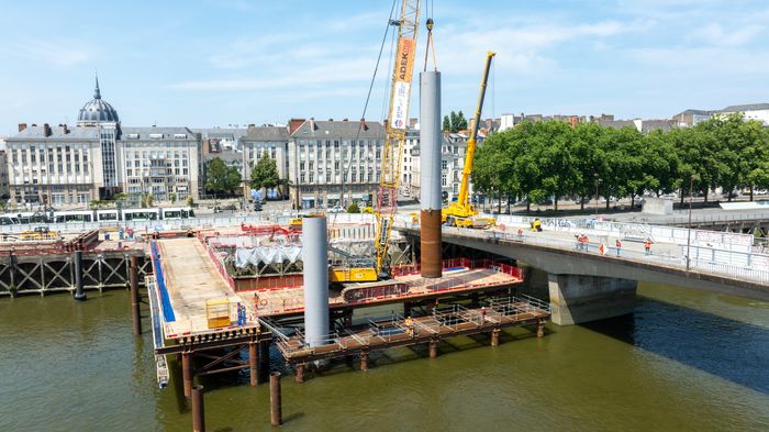 Chantier du futur pont Anne de Bretagne