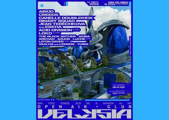 Velysia Open Air : Airod, Creeds, Canelle Doublekick, Eskha b2b Jean Terechkova & more