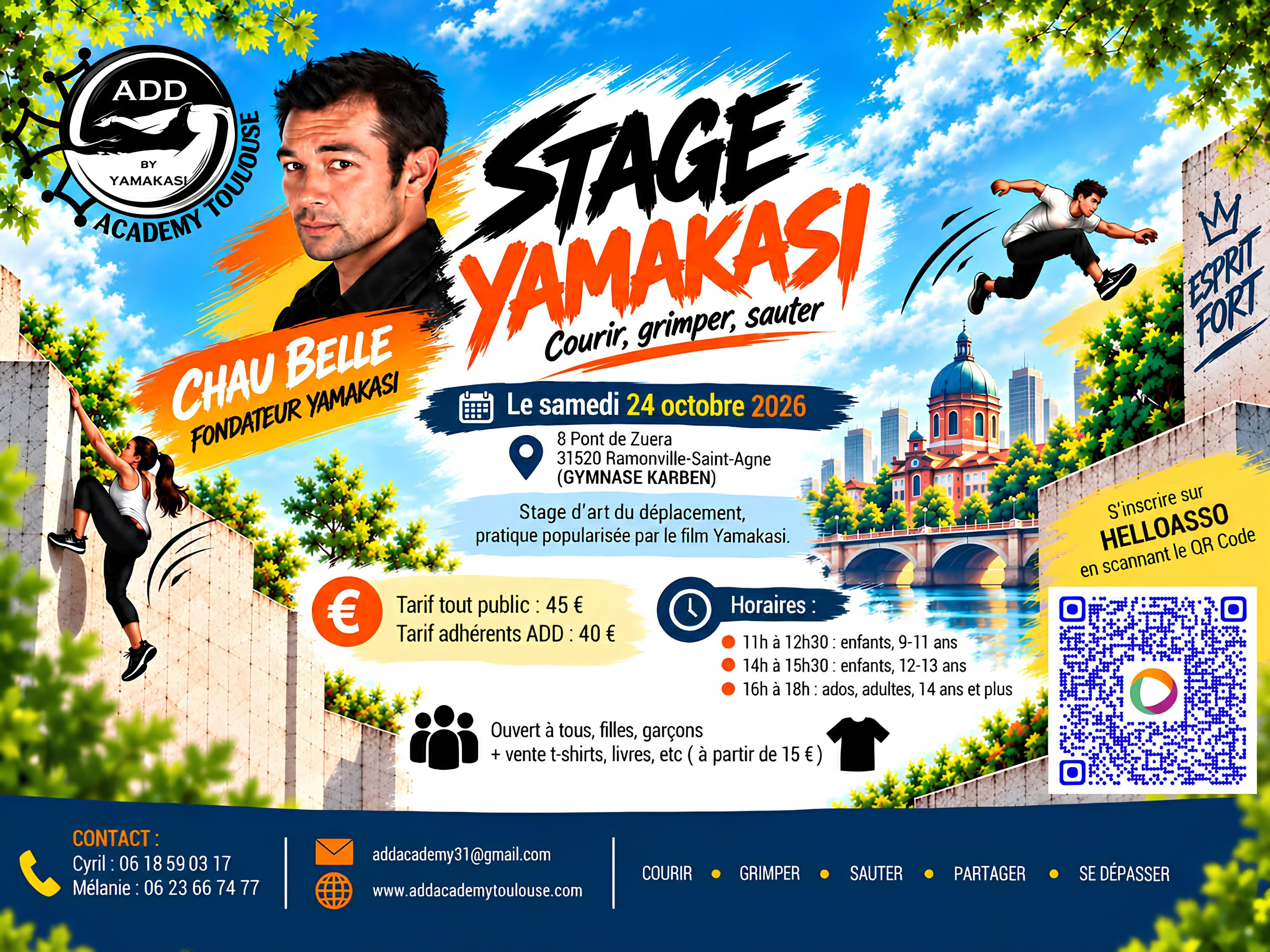 Stage Art Du Déplacement (Yamakasi) avec un des acteurs et fondateurs Yamakasi à partir de 9 ans