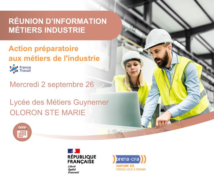 Recrutement industrie à Oloron : formez-vous en 3 mois !