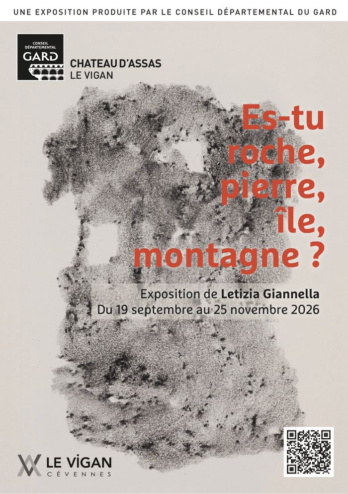 Vernissage exposition "Es-tu roche, pierre, île, montagne ?" de Letizia Giannella à Le vigan — le 18 septembre 2026