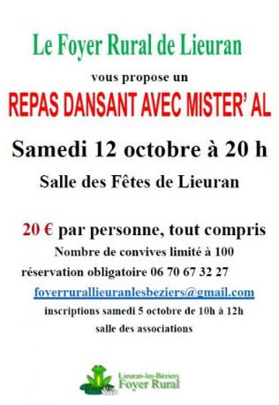 Repas dansant avec Mister'al