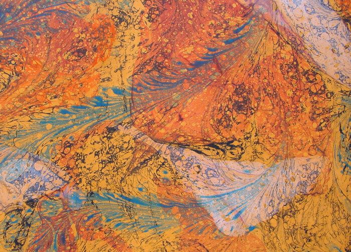 Atelier créatif sur le papier marbré