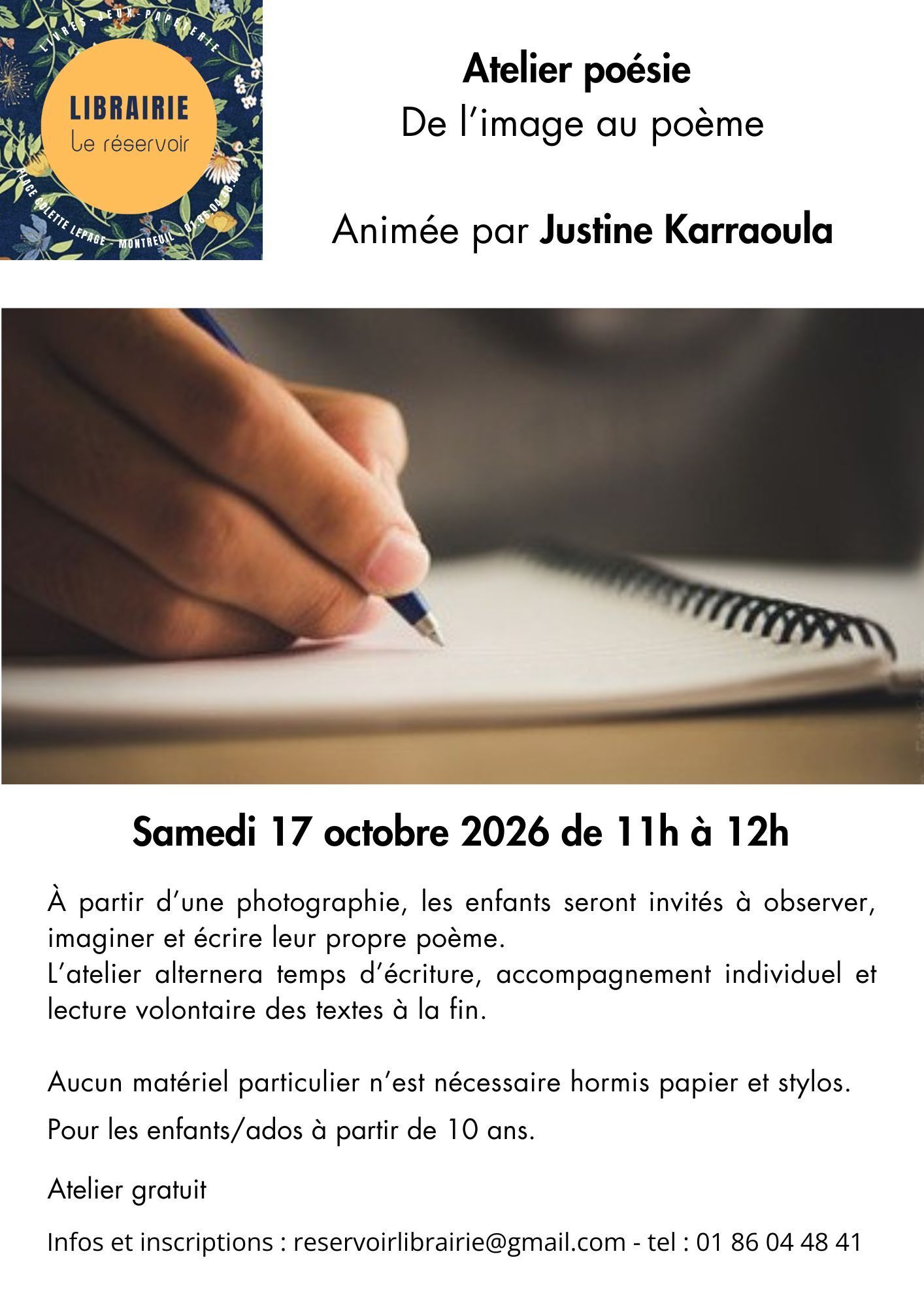 ATELIER POESIE ENFANT