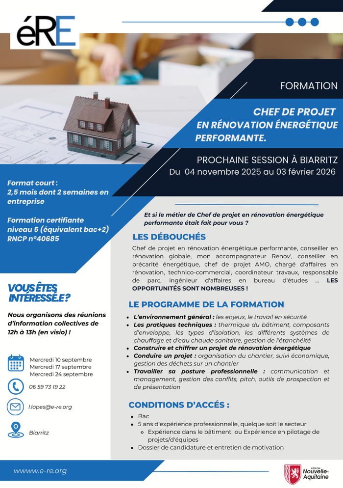 Découvrez la formation de Chef de projet en rénovation énergétique !