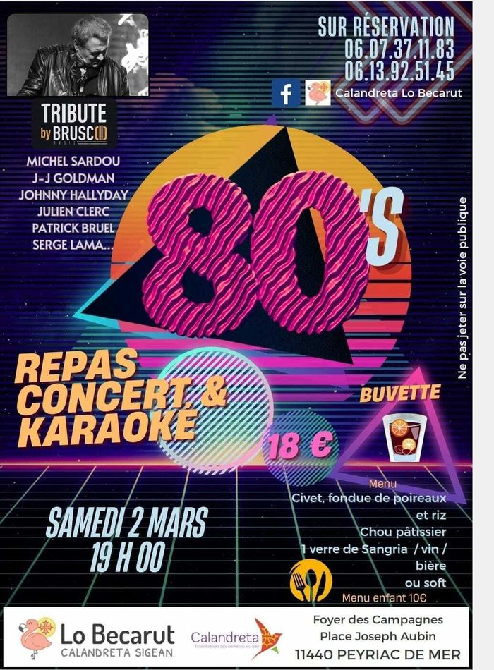 Soirée Années 80 avec repas
