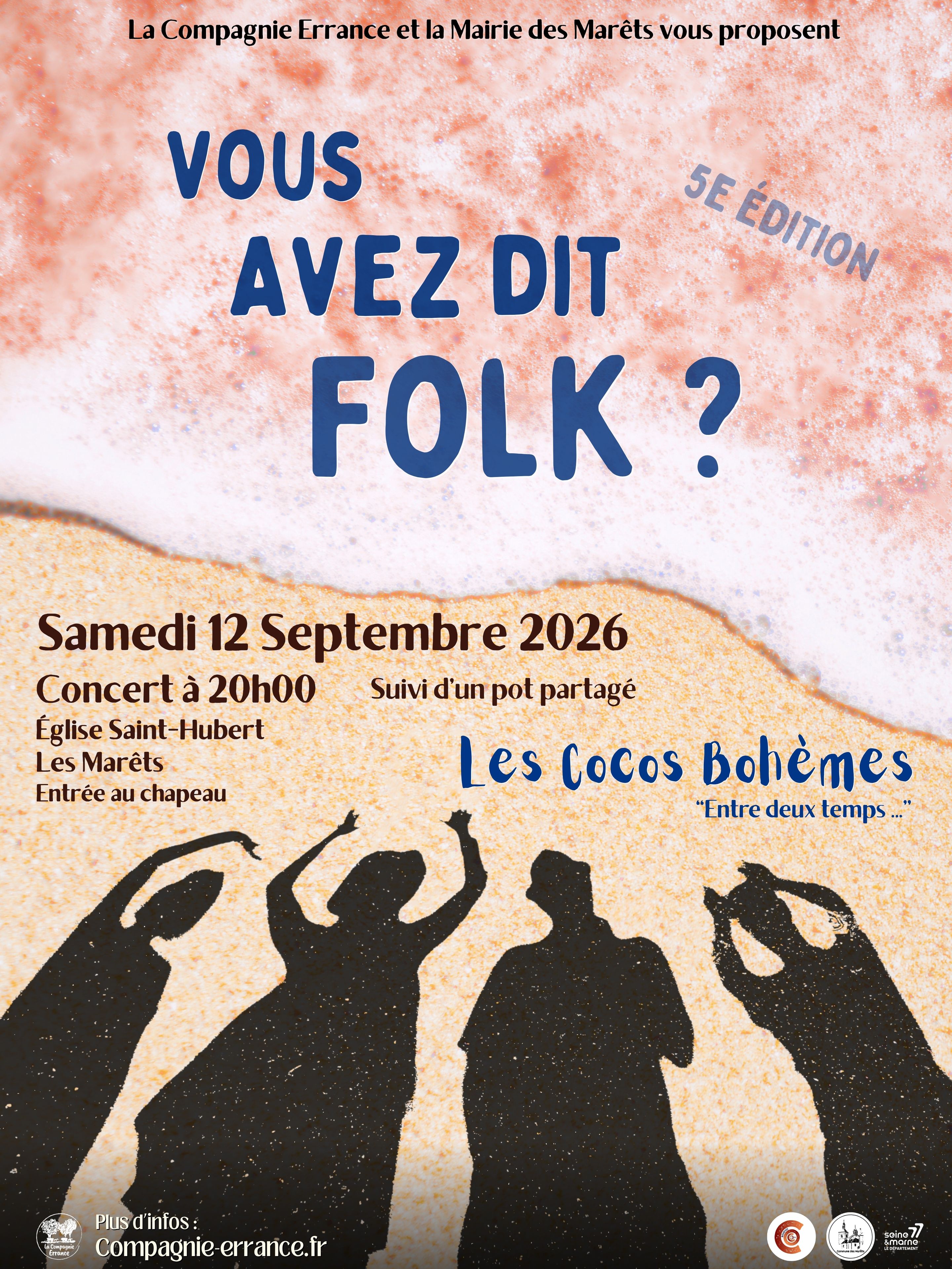 Affiche "Vous avez dit folk ?" 5e édition - Les cocos Bohèmes