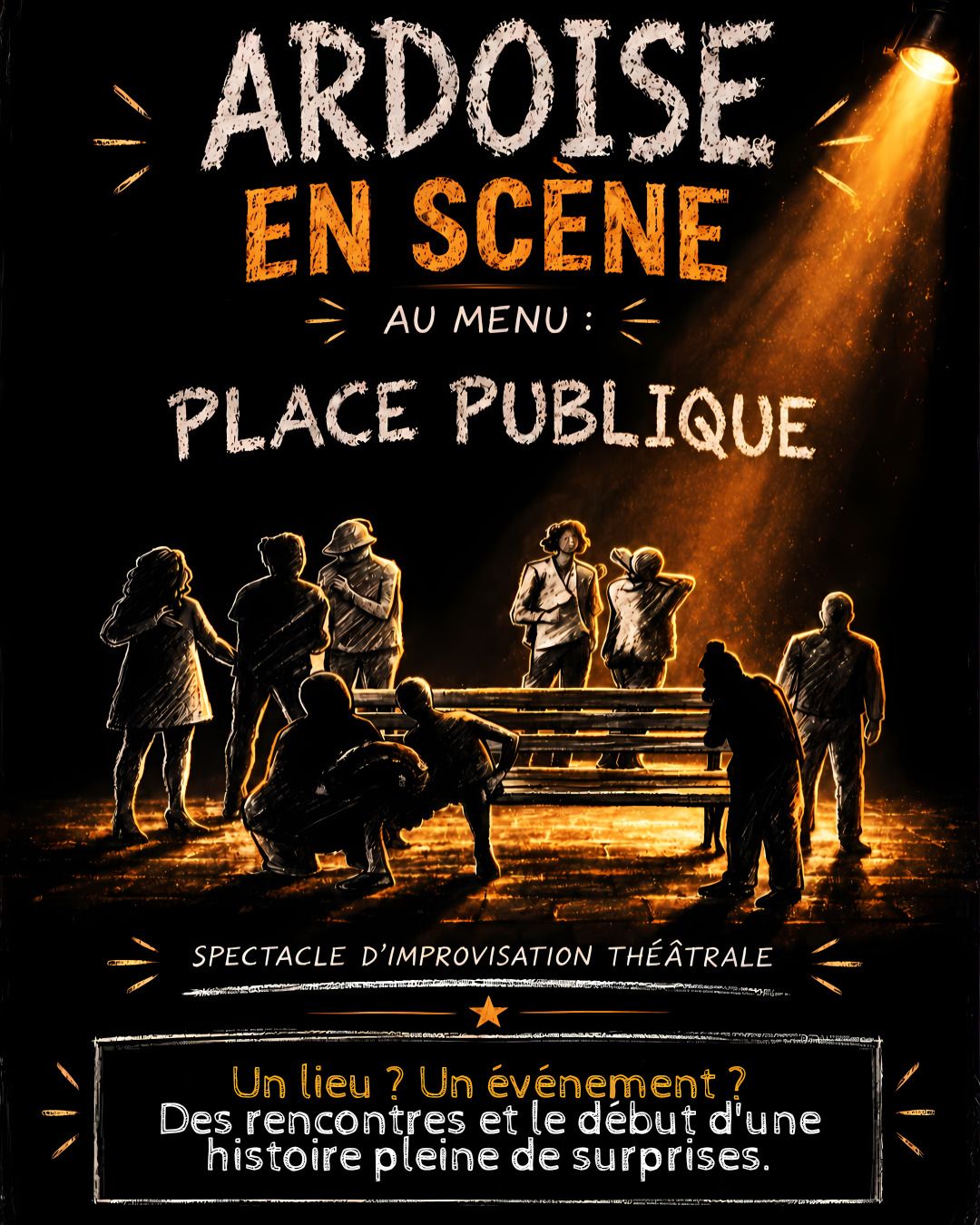 Improvisation - Ardoise en scène - Place Publique