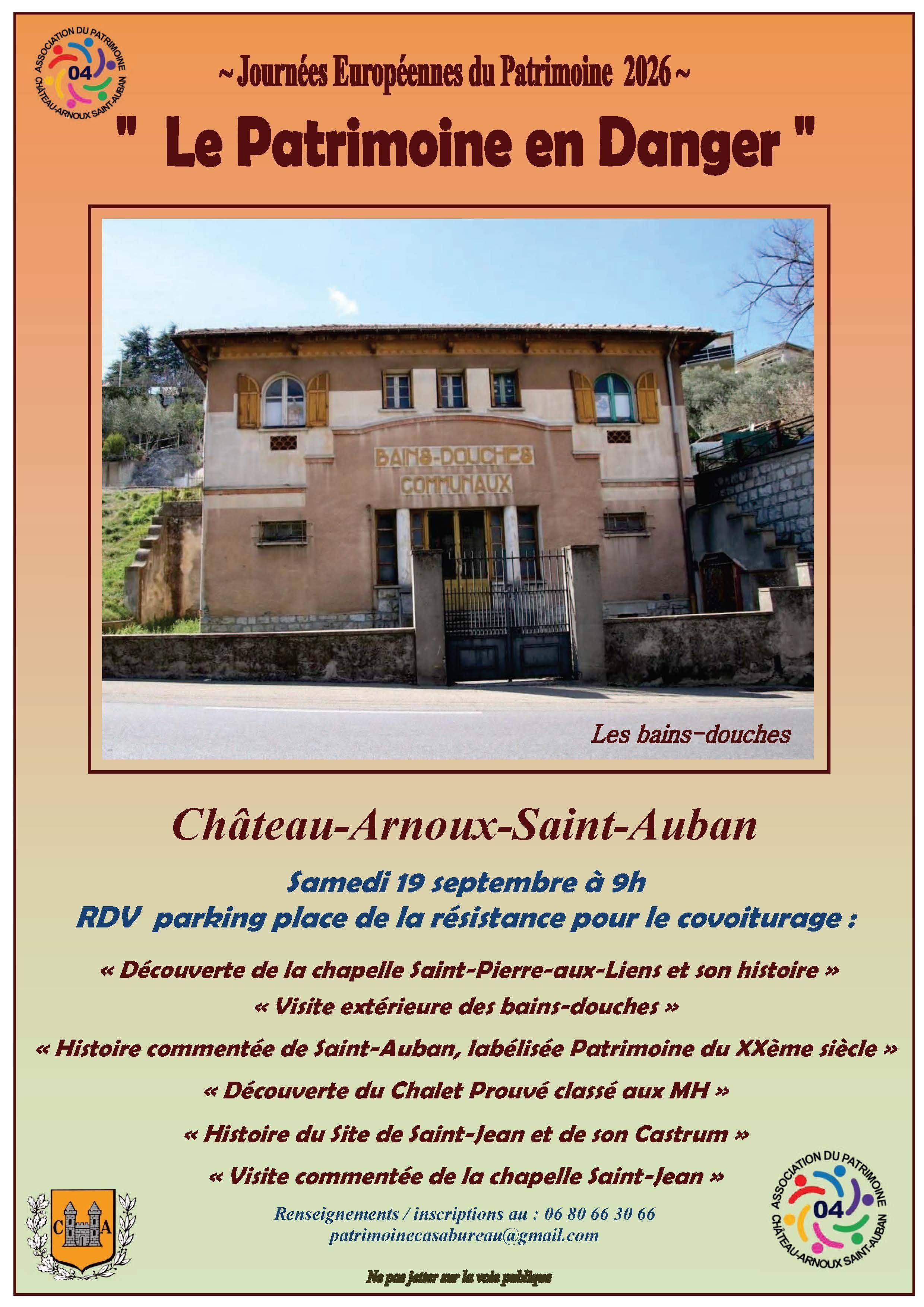 Patrimoine en danger commune de Château-Arnoux Saint-Auban