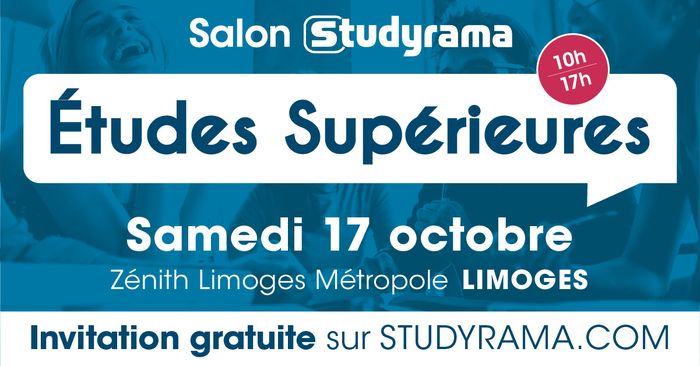 Salon d’orientation à Limoges organisé avec le soutien de la région Nouvelle Aquitaine, le salon vous permettra de rencontrer 800 Formations de Bac à Bac+5 et d'assister à des conférences thématiques.