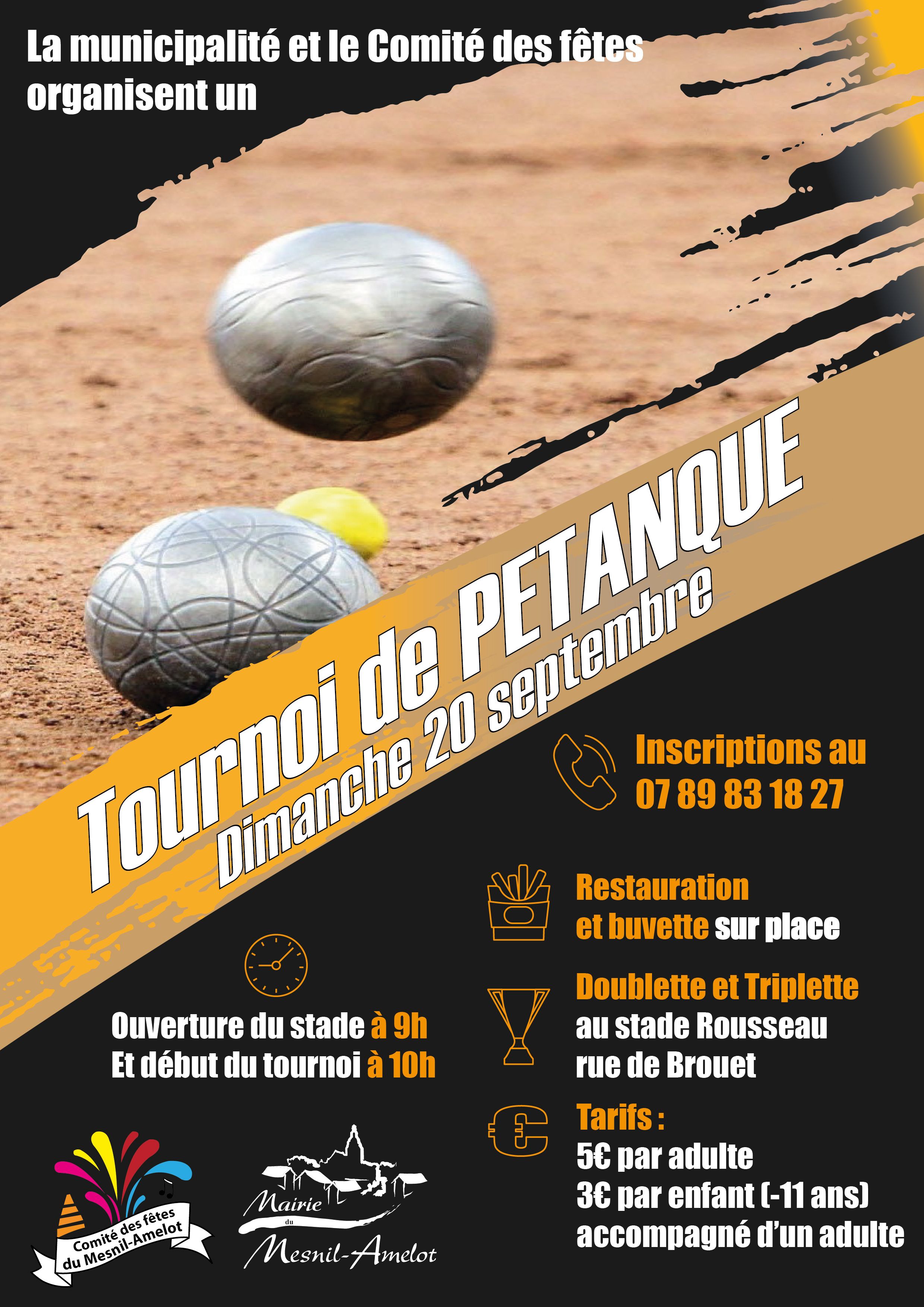 Tournoi de pétanque - Dimanche 20 Septembre