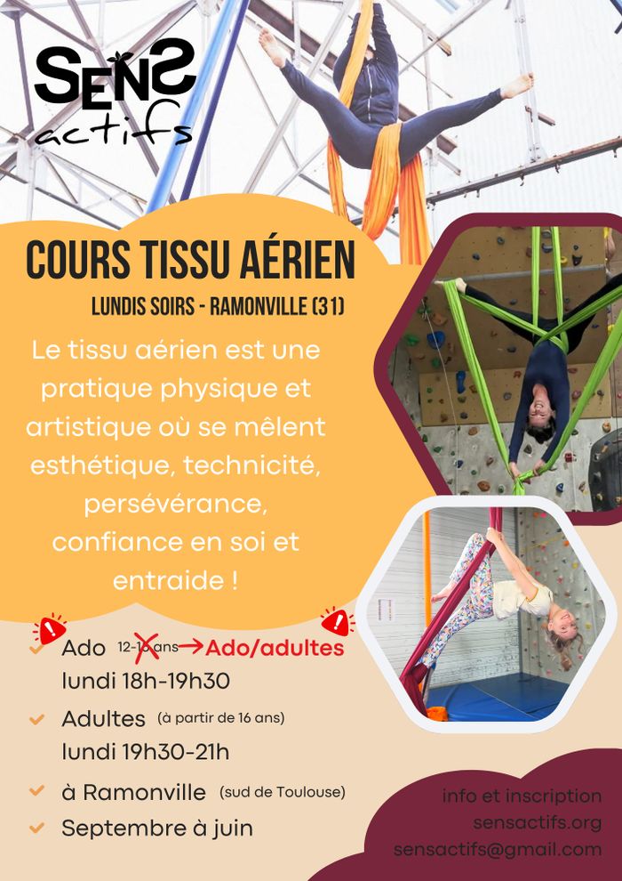Cours de tissu aérien ado et adultes